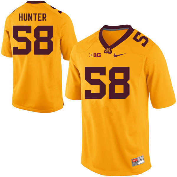 Men #58 Jackson Hunter Minnesota Golden Gophers College Football Jerseys Sale-Gold